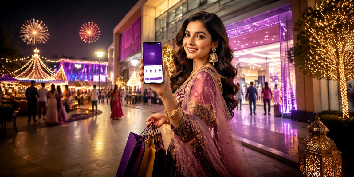 Mobile payments using UPI and Paytm at bustling Indian night market