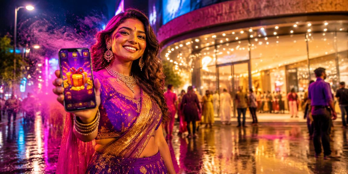 Mumbai players celebrating Holi festival registering bonuses on mobile